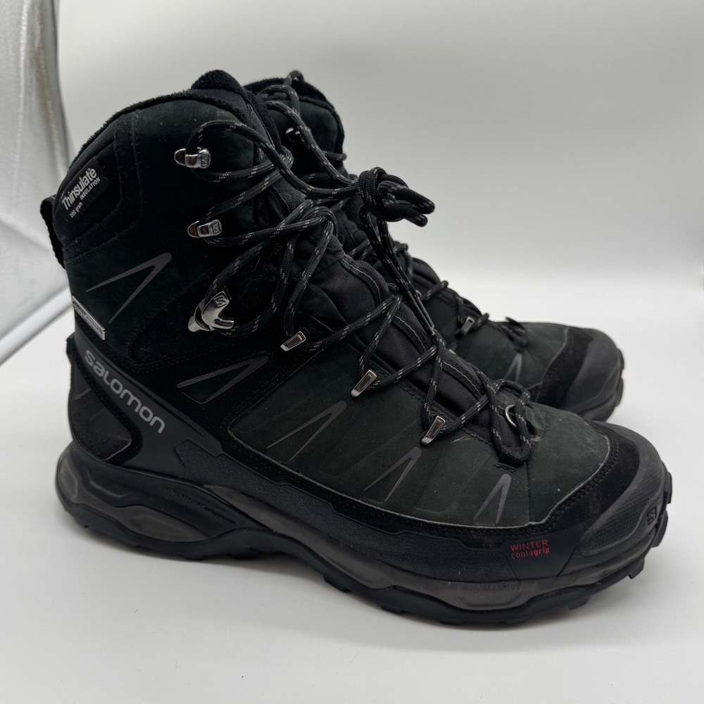 Salomon X Ultra Winter CS WP Boots Black Thinsulate Waterproof 376635 Mens 10
